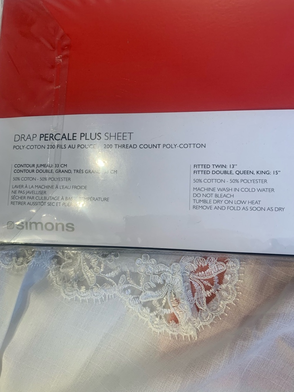 Simons Percale Plus Sheet - Picture 3 of 3